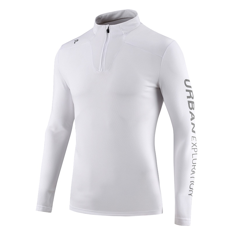 伯希和户外运动T恤 男女轻薄纯色立领长袖新款潮流舒适修身T恤