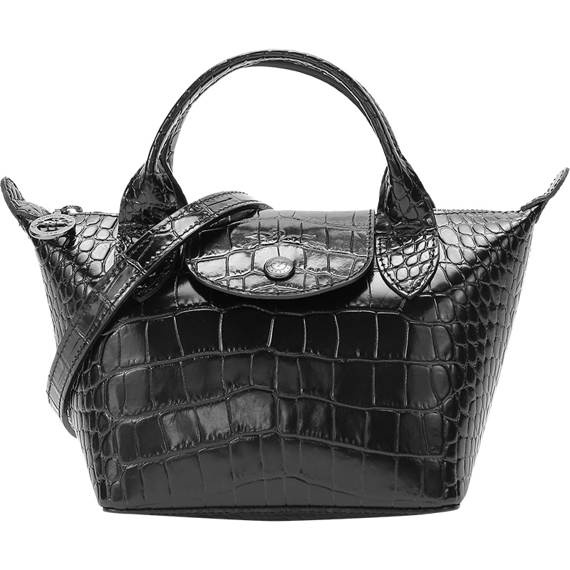 LONGCHAMP 珑骧 女士 LE PLIAGE CUIR系列牛皮手提单肩斜挎包饺子包迷你款 1500 HVC