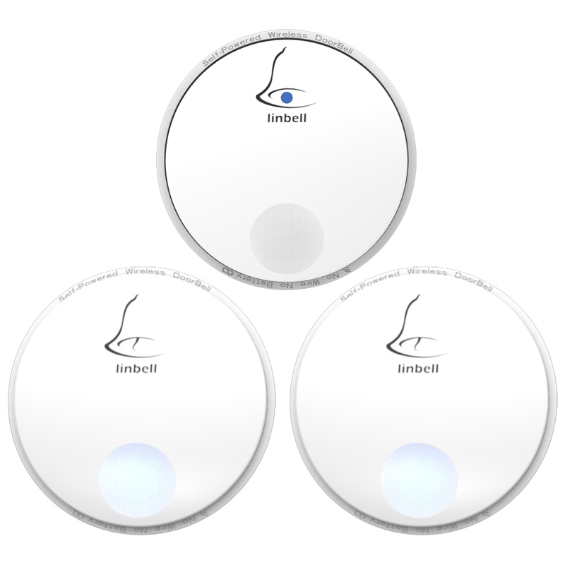 领普科技(Linptech)无线门铃家用 G2一拖二套装 远距离无线家用自发电不用电池门铃