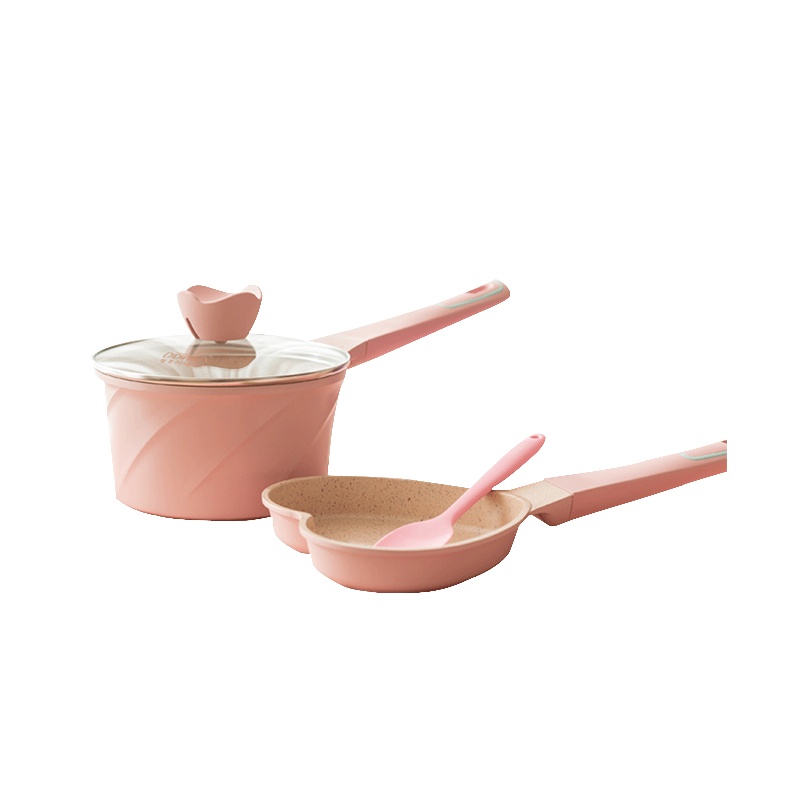 迪迪尼卡(Didinika)宝宝辅食锅婴儿奶锅小锅平底汤锅麦饭石不粘锅煮泡面热牛奶锅