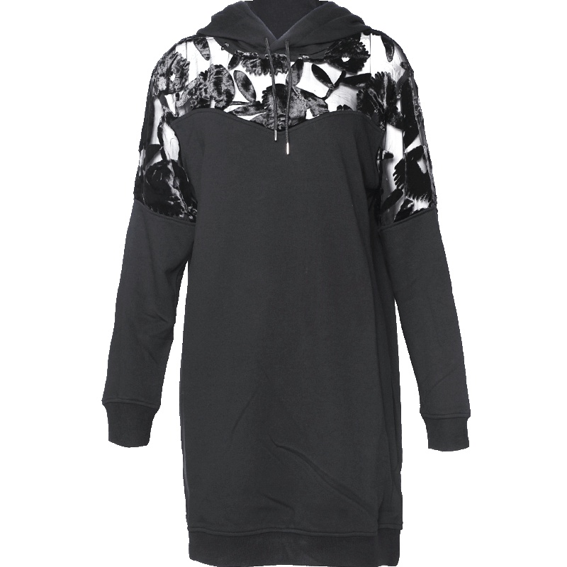 MCQ ALEXANDER MCQUEEN欧美潮牌 女士连帽图案拼接长袖卫衣连衣裙