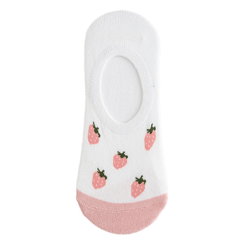 苏宁宜品[五双装]袜子女ins潮春夏薄款低帮浅口韩版船袜日系可爱隐形棉草莓学生袜子