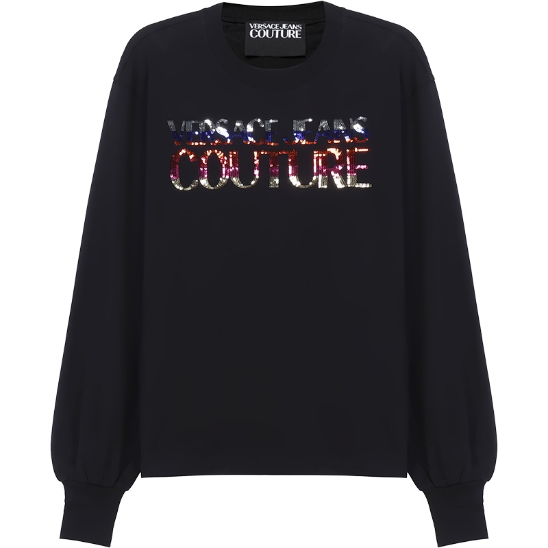 范思哲 VERSACE JEANS COUTURE 女士 棉质圆领长袖T恤套头衫71HAHG02 CJ00G