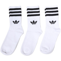 adidas阿迪达斯三叶草男袜LOGO中筒袜运动配件DX9091