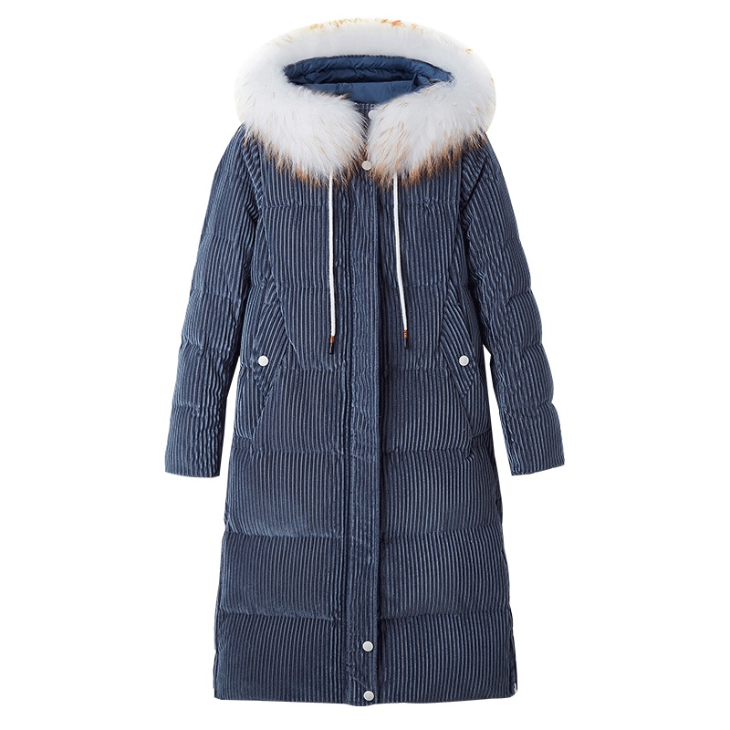 冰洁貉子毛领羽绒服女中长款厚款防寒羽绒外套J80142010