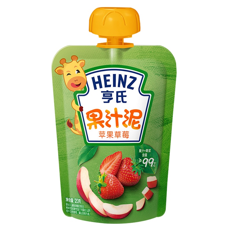 亨氏(Heinz)乐维滋果汁泥果泥苹果草莓120g