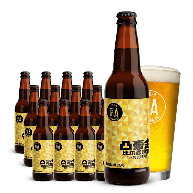 京A凸豪金比尔森精酿啤酒330ml*12瓶
