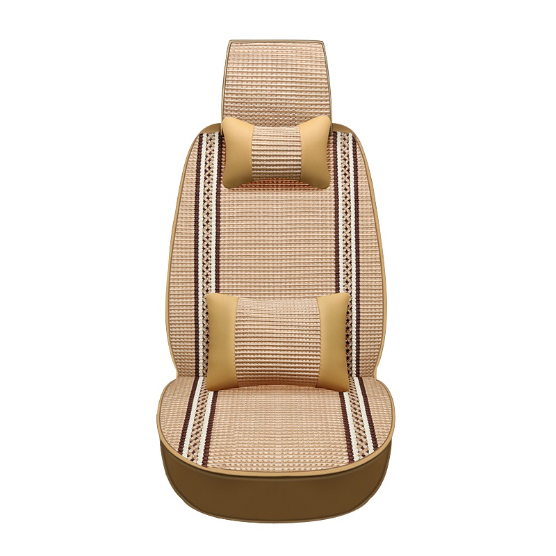 布雷什(BOLISH)五座四季通用汽车坐垫夏季凉垫全包冰丝汽车座垫明锐晶锐昊锐座椅套汽车用品豪华款温馨米