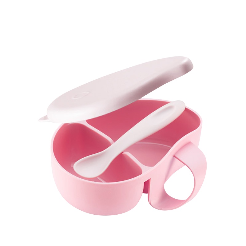 苏泊尔(SUPOR)宝宝辅食碗防摔防烫婴儿餐具套装分格外出碗研磨碗专用带硅胶叉勺曼妮粉