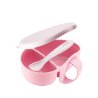 苏泊尔(SUPOR)宝宝辅食碗防摔防烫婴儿餐具套装分格外出碗研磨碗专用带硅胶叉勺曼妮粉