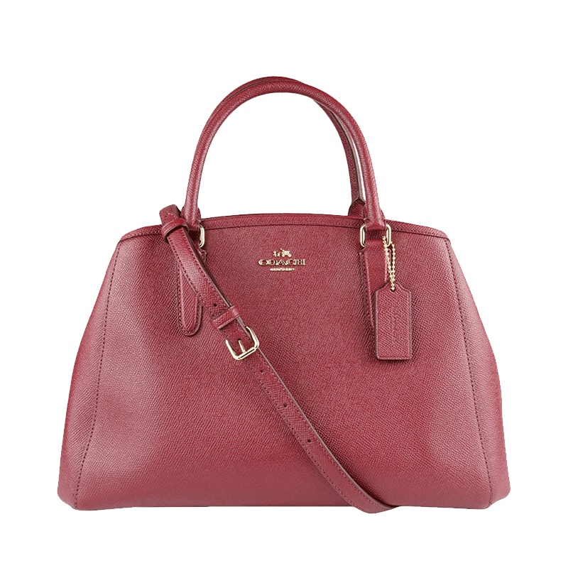 COACH/蔻驰COACH 蔻驰女士酒红色皮质单肩手提包