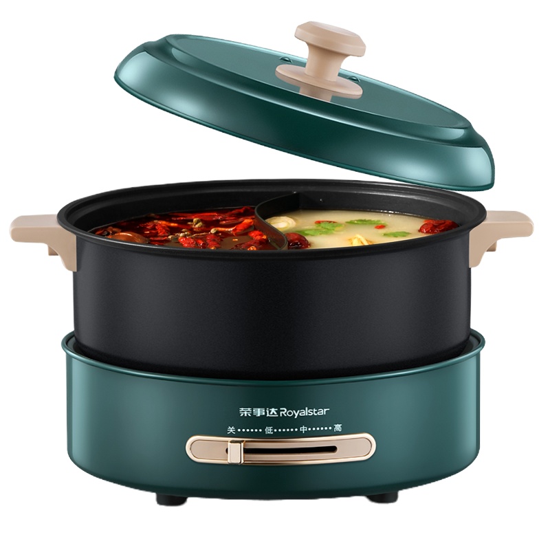 荣事达(Royalstar)RHG-50FY电火锅国潮电火锅家用鸳鸯锅涮肉分体锅多功能5升大容量电热电煮锅