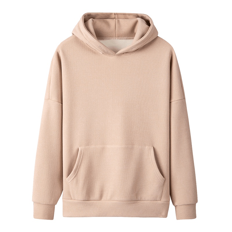 雪中飞秋装新款纯色卫衣男连帽套头外套青少年学生上衣简约潮流