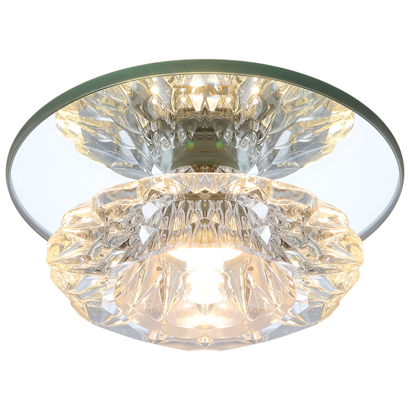 雷士照明NVC 简约高端阳台过道玄关水晶吸顶灯 暗装玄关灯过道灯筒灯星座 黄白双色混合光 镶入式开孔 水晶玄光灯测试商品