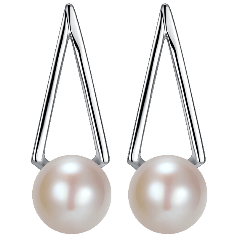 佰色传情韩版时尚耳钉S925银珍珠纯银耳饰女友生日礼物