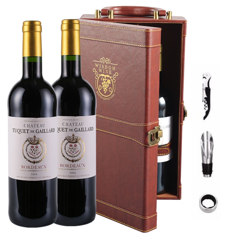 达颜法国图格嘉乐酒庄波尔多AOC级干红葡萄酒750ml*2礼盒装