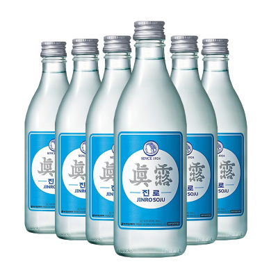 韩国进口真露经典烧酒16.9度360ml*6瓶原味清酒利口预调鸡尾酒