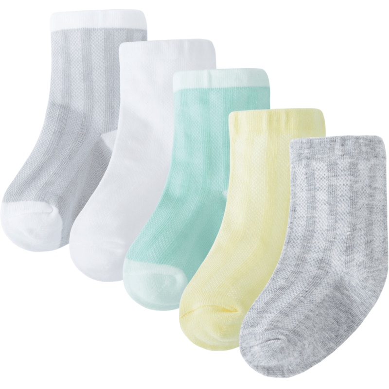 【5双装】贝贝怡婴儿宝宝柔软棉袜四季平纹袜191P2003