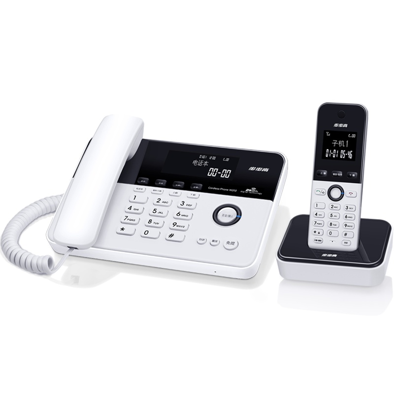 步步高(BBK)无绳电话机 无线座机 子母机 办公家用 旗舰多功能 中文菜单 W202雅典白