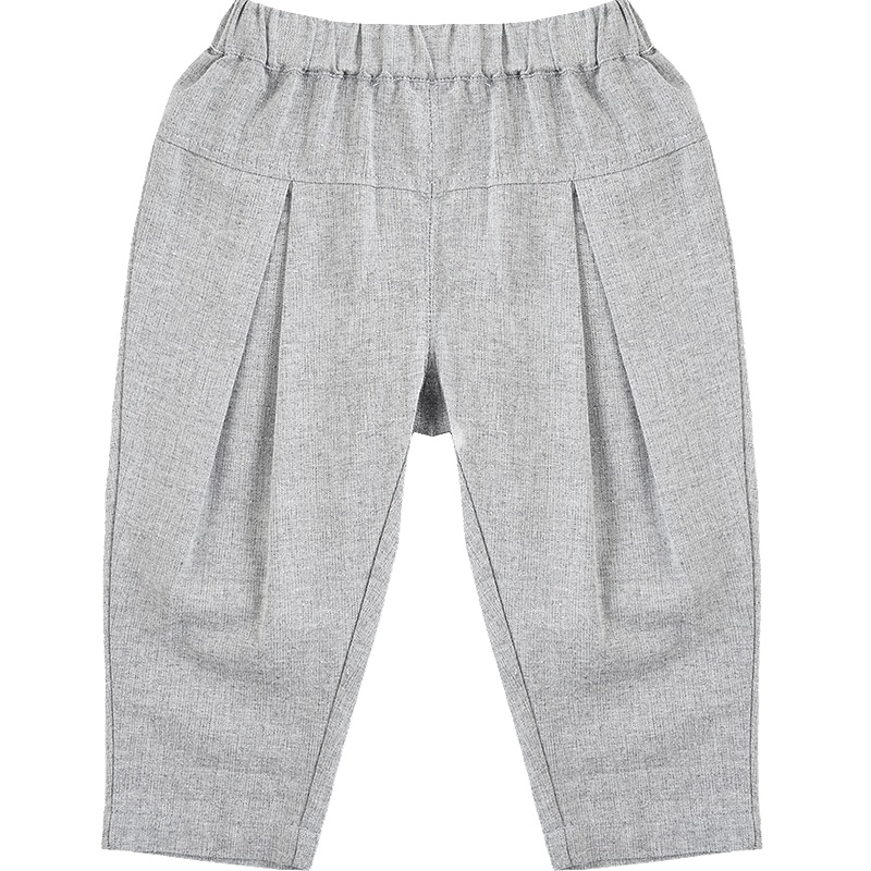 婴姿坊春季纯色复古百搭运动休闲男女童长裤