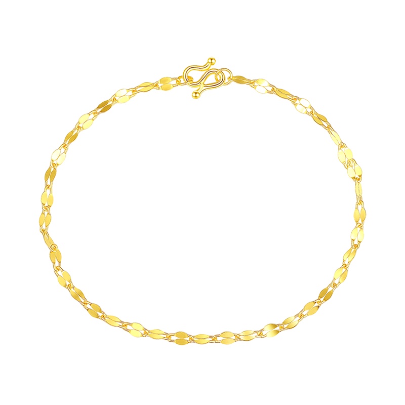 潮宏基 清恋 足金手饰女细款时尚百搭简约黄金手链 计价工费90元