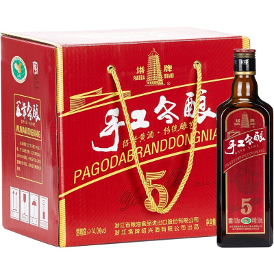 塔牌五年手工冬酿 14度 500ml*8瓶 箱装 半干型 手工酿造黄酒