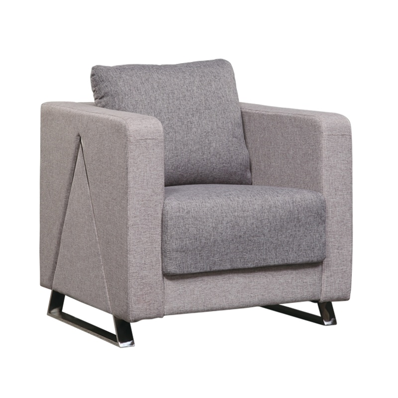 [红心家居]休闲简约单人位沙发现代办公室布艺沙发