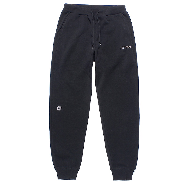 Marmot/土拨鼠户外运动男士棉质内里拉毛跑步长裤透气保暖束脚裤卫裤