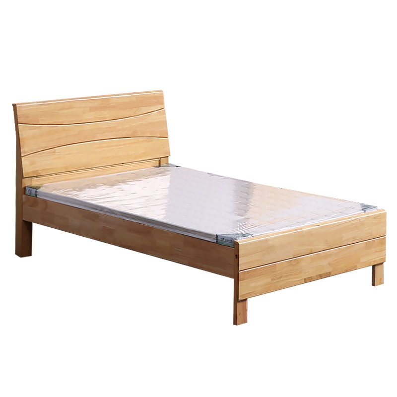 [红心家居]实木床1.5米简约实木大床现代中式双人床