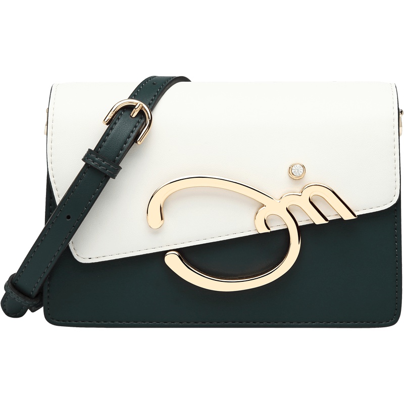 欧米OMI牛皮包包女2019秋冬新款拼色百搭斜挎包真皮单肩包小包潮