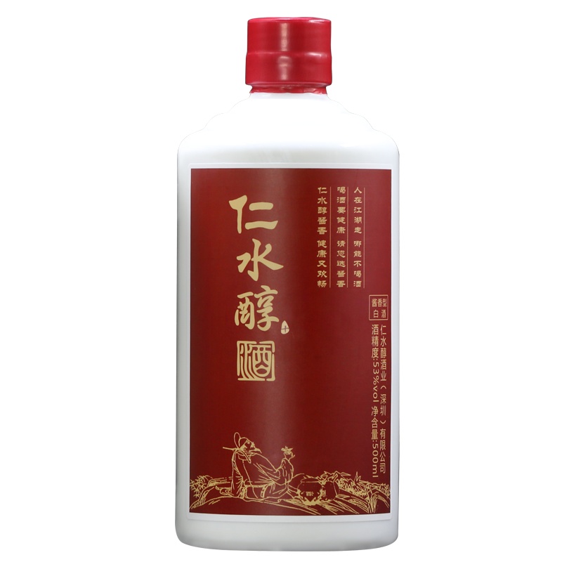 仁水醇 十年精品 白酒 酱香型 53度 500ml 大曲酱香