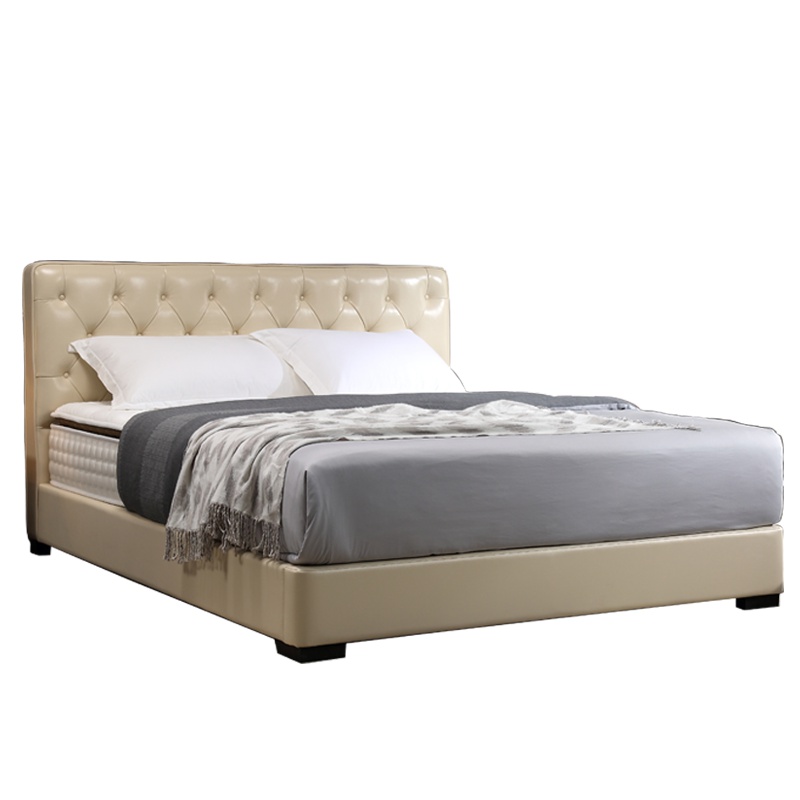 左右真皮床现代简约1.5m1.8米公主床大床婚床双人床卧室家具DR052