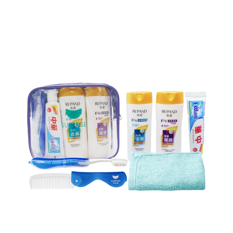 思珀莱 洗漱套装七件套(洗发水沐浴露牙膏牙刷毛巾梳子) 品味时光套装B