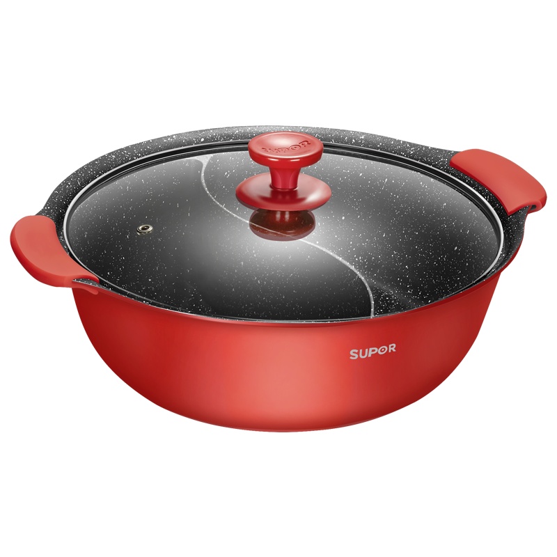 苏泊尔(SUPOR) 星星石不粘家用简约复合锅底鸳鸯火锅 ET28SAP01 28cm