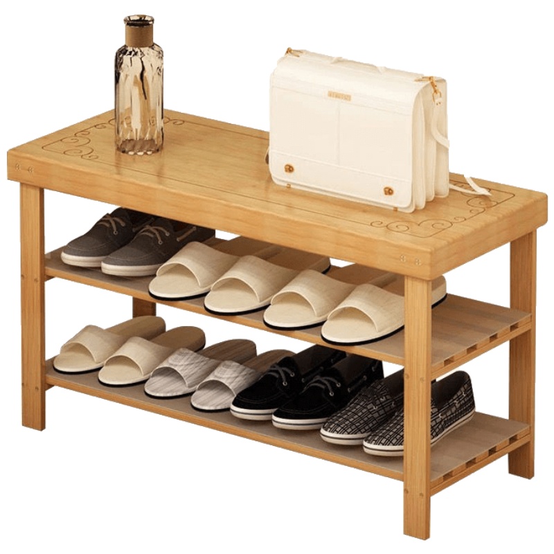 鞋架简易家用鞋柜经济型省空间换鞋凳防尘多层口实木可坐小鞋架安心抵