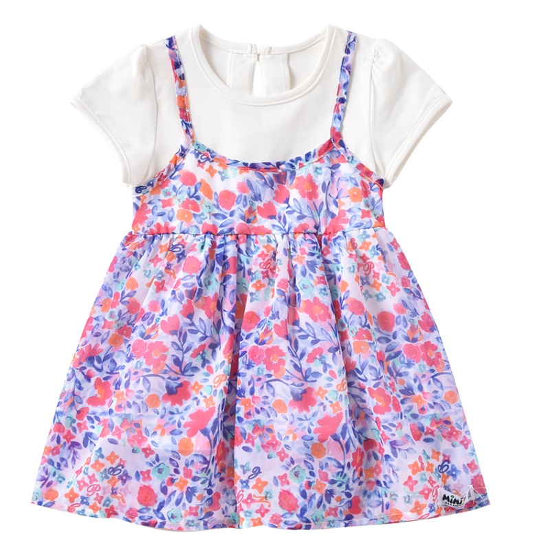 铅笔俱乐部童装2020夏装新款女童连衣裙小童宝宝假两件儿童薄裙子