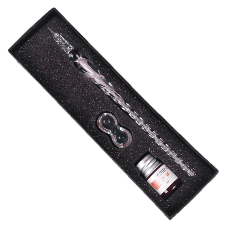 古风水晶玻璃笔蘸水笔星空_渐变色手工樱花小清新_中国风创意钢笔