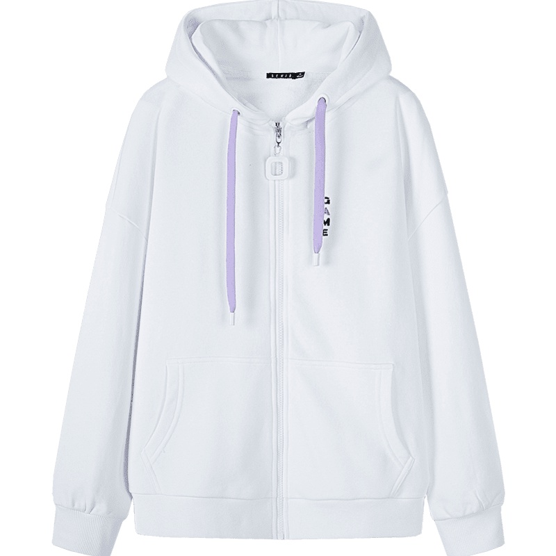 Semir森马夹克女2019春秋新款连帽宽松长袖套头衫时尚针织衫上衣女装