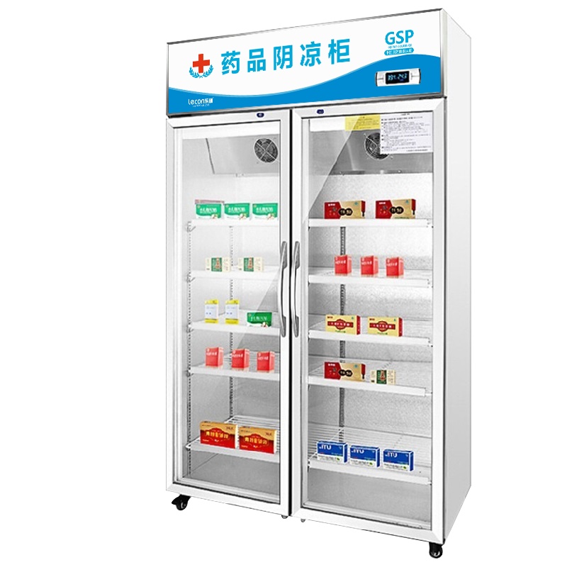 乐创(lecon) 药品阴凉展示柜医药柜药店冷藏医用冷柜陈列柜药品柜阴凉柜 双门上置压缩机合金门800L