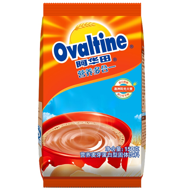 阿华田(Ovaltine)可可粉 营养早餐代餐 奶茶冲饮 蛋白型固体饮料150g