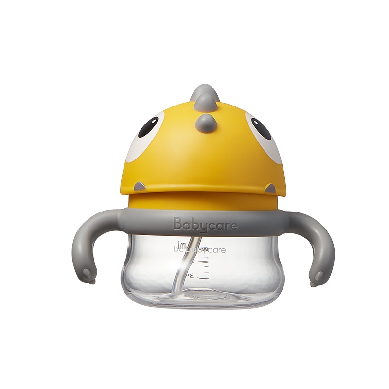babycare婴儿学饮杯6个月宝宝喝水杯儿童吸管杯外出携带防摔tritan款80ml-洛克黄