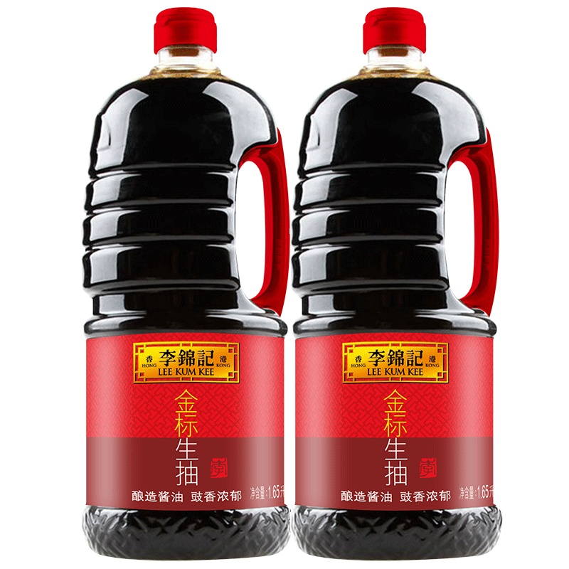 李锦记 金标生抽 1650ml*2瓶 采用非转基因大豆,精心酿造香浓好酱油。酱油 调味品
