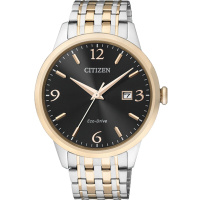 西铁城(CITIZEN)手表男士日本光动能不锈钢间玫瑰金色表带男表BM7304-59E