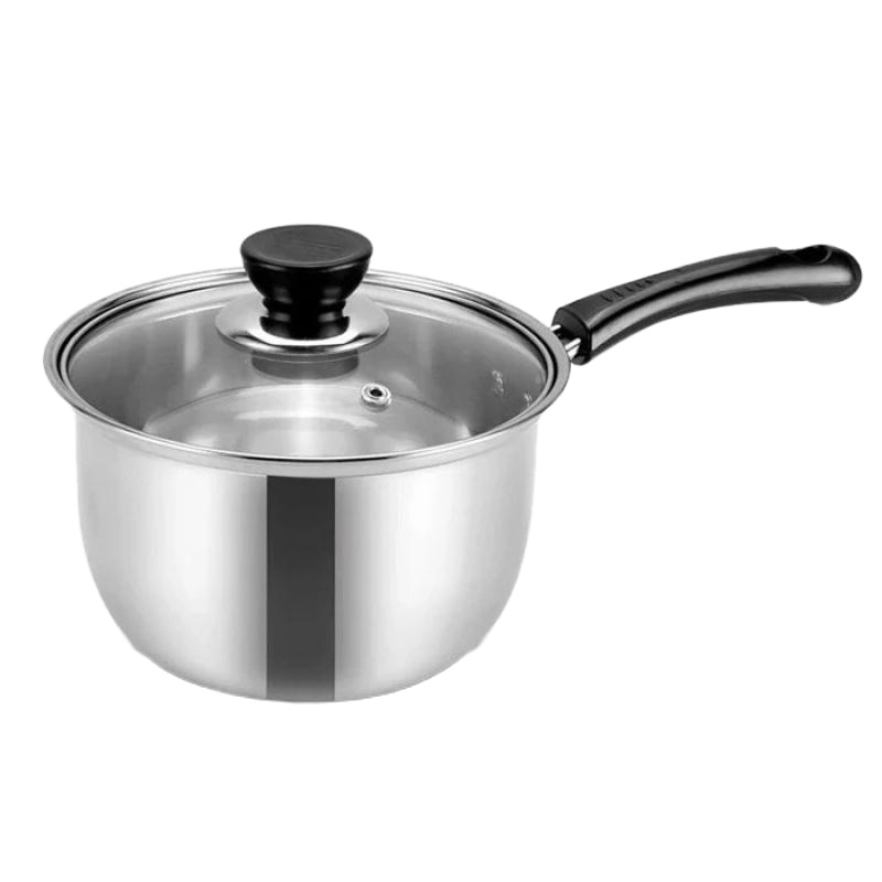 16CM 18 20 22加厚不锈钢奶锅小蒸锅迷你汤锅牛奶煮面锅婴儿辅食 18cm单柄加厚