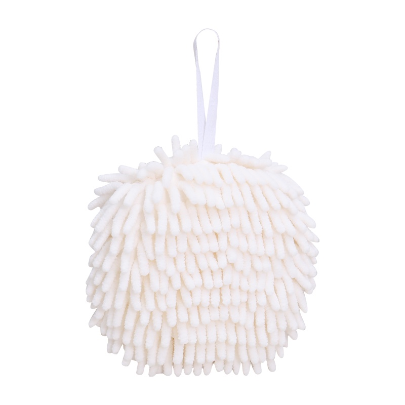 苏宁极物 擦手球吸水速干毛巾厨房擦手巾吸水巾卫生间挂式加厚擦手巾清洁用品 白色 二只装