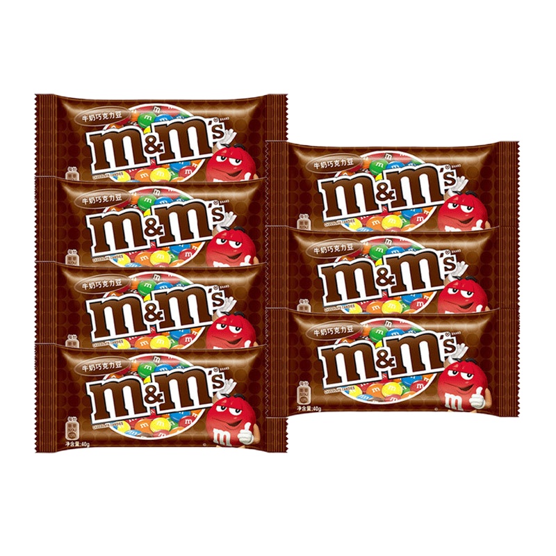 德芙mm牛奶巧克力豆40g*7袋装 办公室休闲零食儿童礼物