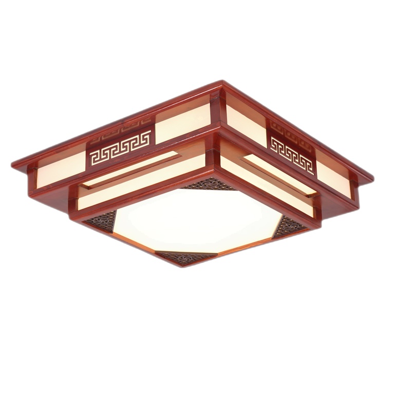 新中式吸顶灯客厅灯中国风正方形亚克力led书房卧室简约实木灯具