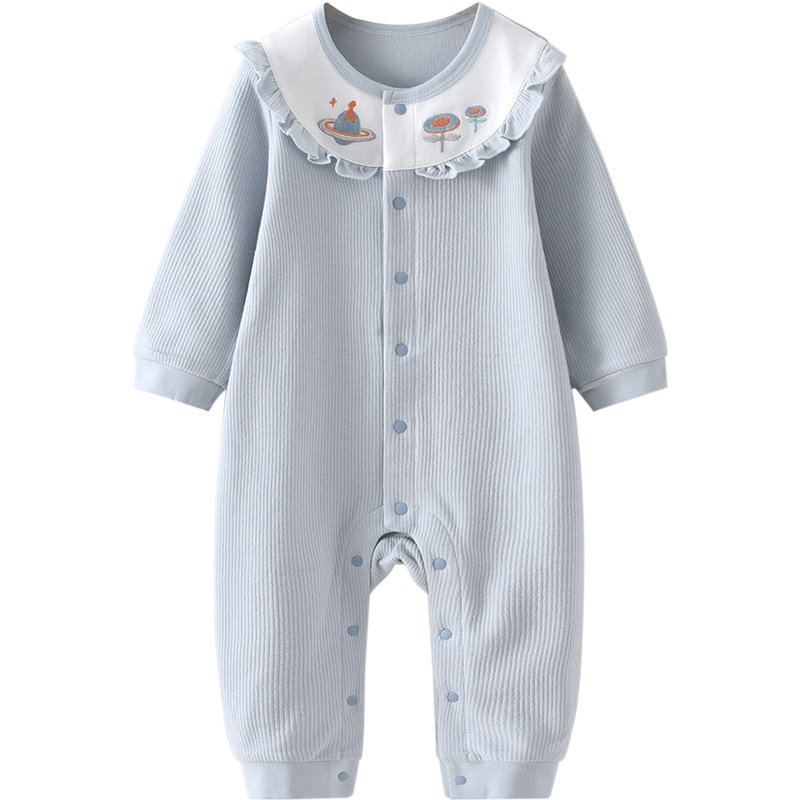 童泰(TONGTAI)2021年春秋款5-24月婴幼儿衣服男女宝宝纯棉休闲闭裆连体衣哈衣爬服儿童家居服连体衣