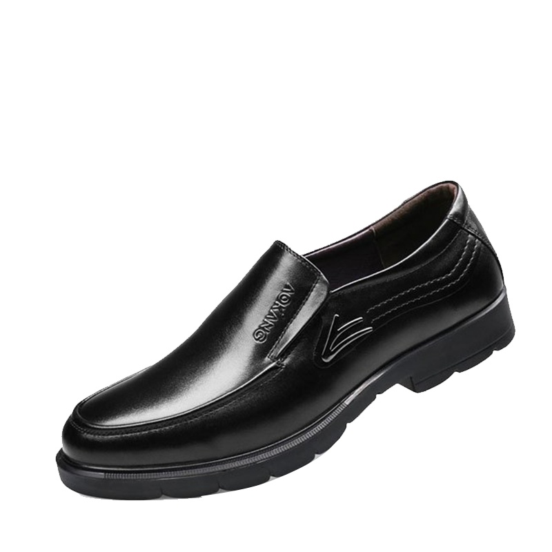 奥康男士皮鞋 商务休闲皮鞋男真皮英伦软面皮套脚单鞋秋季单鞋