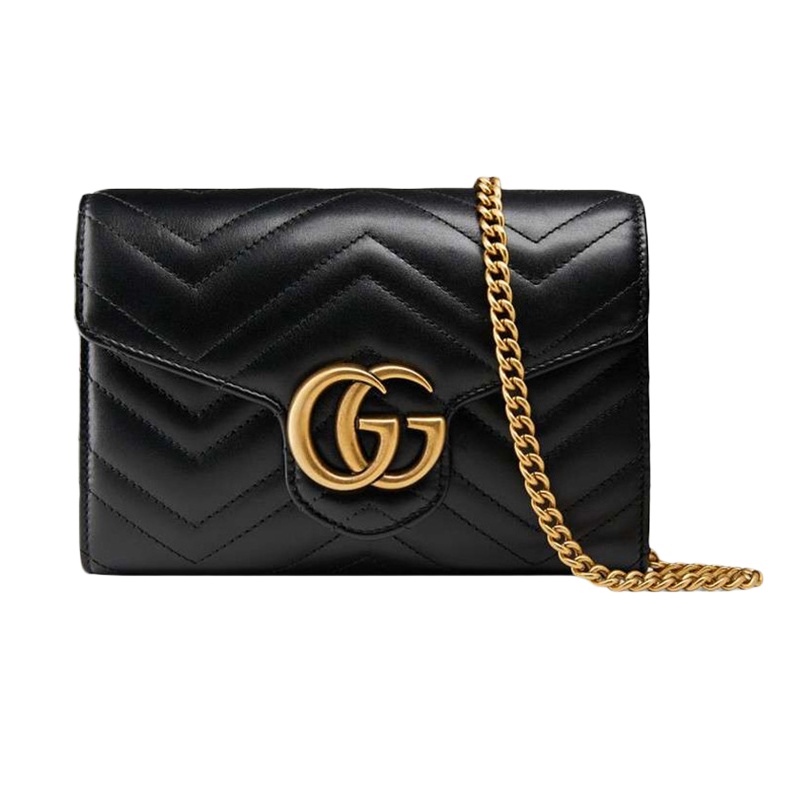 GUCCI 古驰 女士黑色皮革单肩包斜挎包 474575-DTD1T-1000